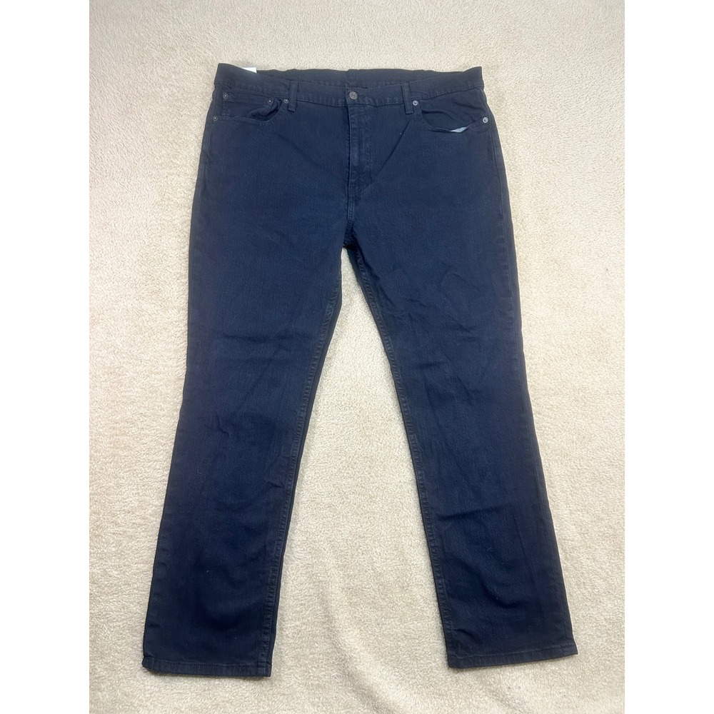 Levi‎ Strauss 511 Mens Black Dark Wash Denim Jeans W42 L30 Straight Fit Casual